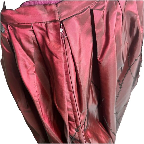 Vtg Y2k 90s Red Black Velvet Two Piece Floral Whimsigoth Fairy Prom Gown Sz 14 - Picture 7 of 12